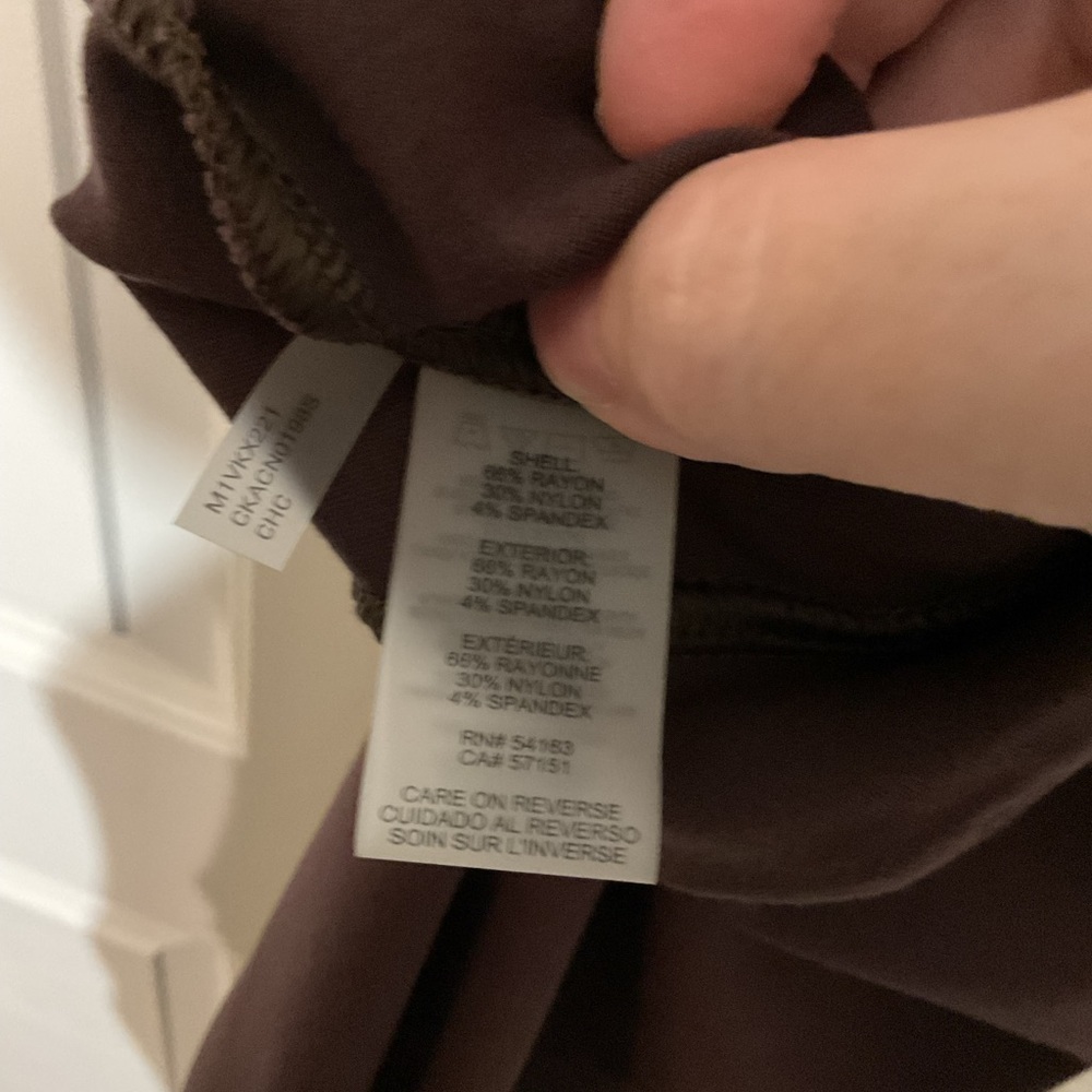 Calvin Klein Brown Stretch Skinny Pants XL Pull On Career Pants - Picture 7 of 8